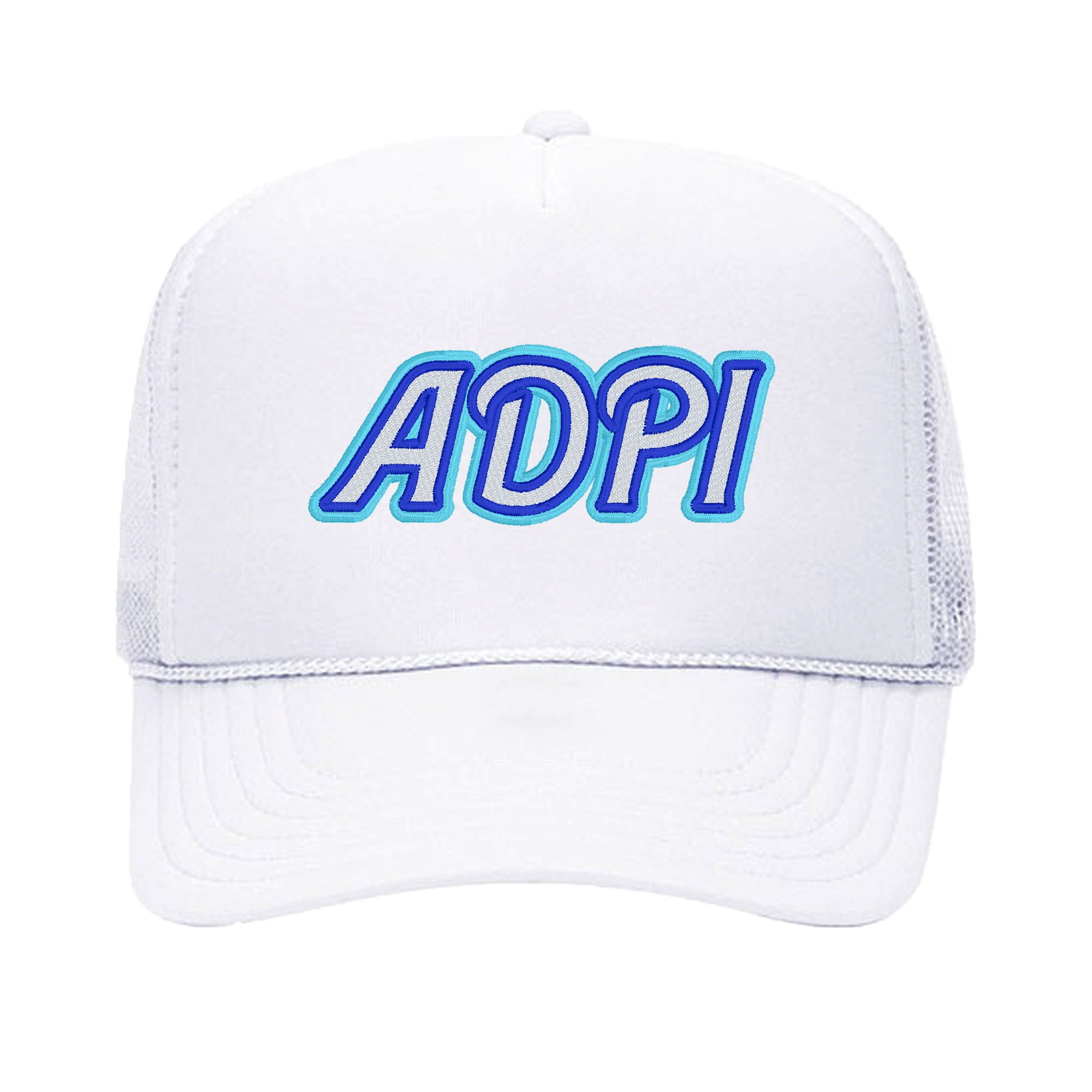 a white hat with the word aopi on it