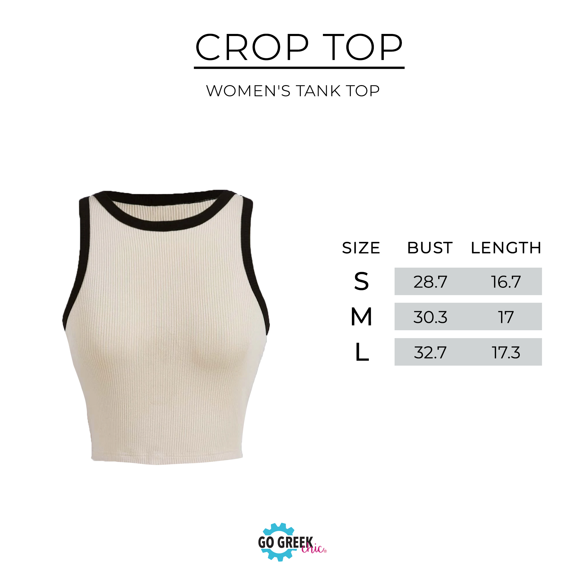 a crop top with the measurements for it