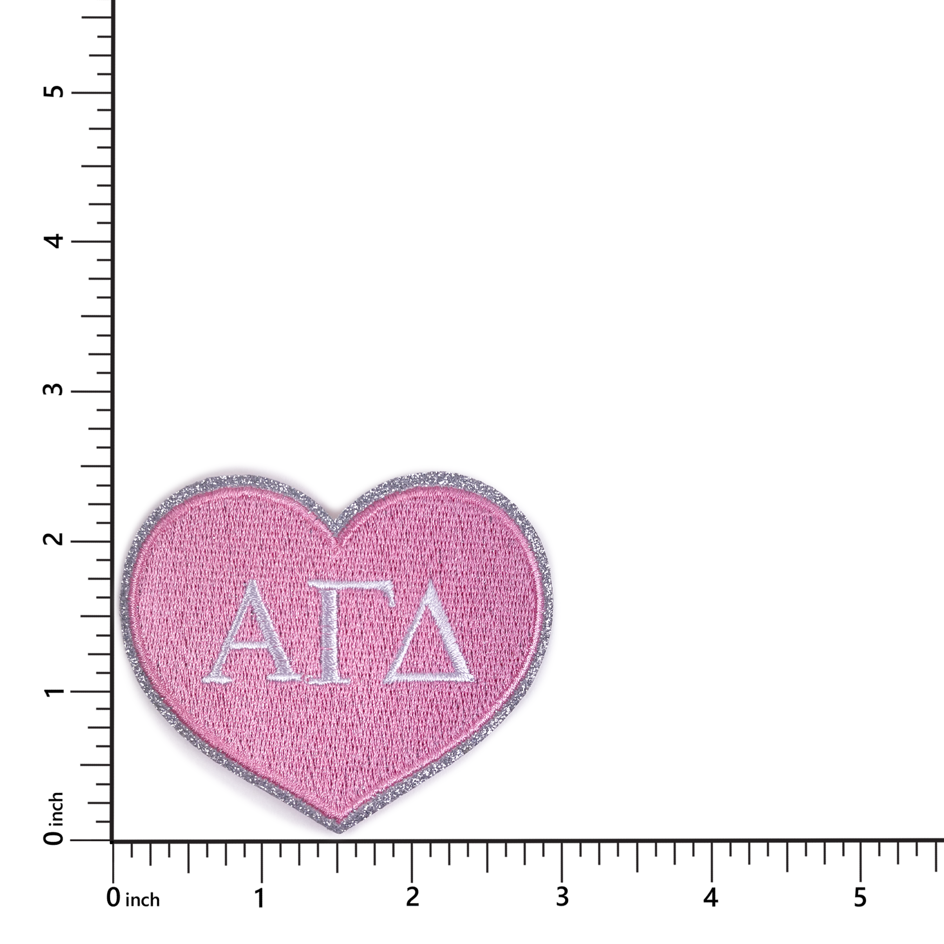 Alpha Gamma Delta Heart Sorority Embroidered Patches - 2-Pack