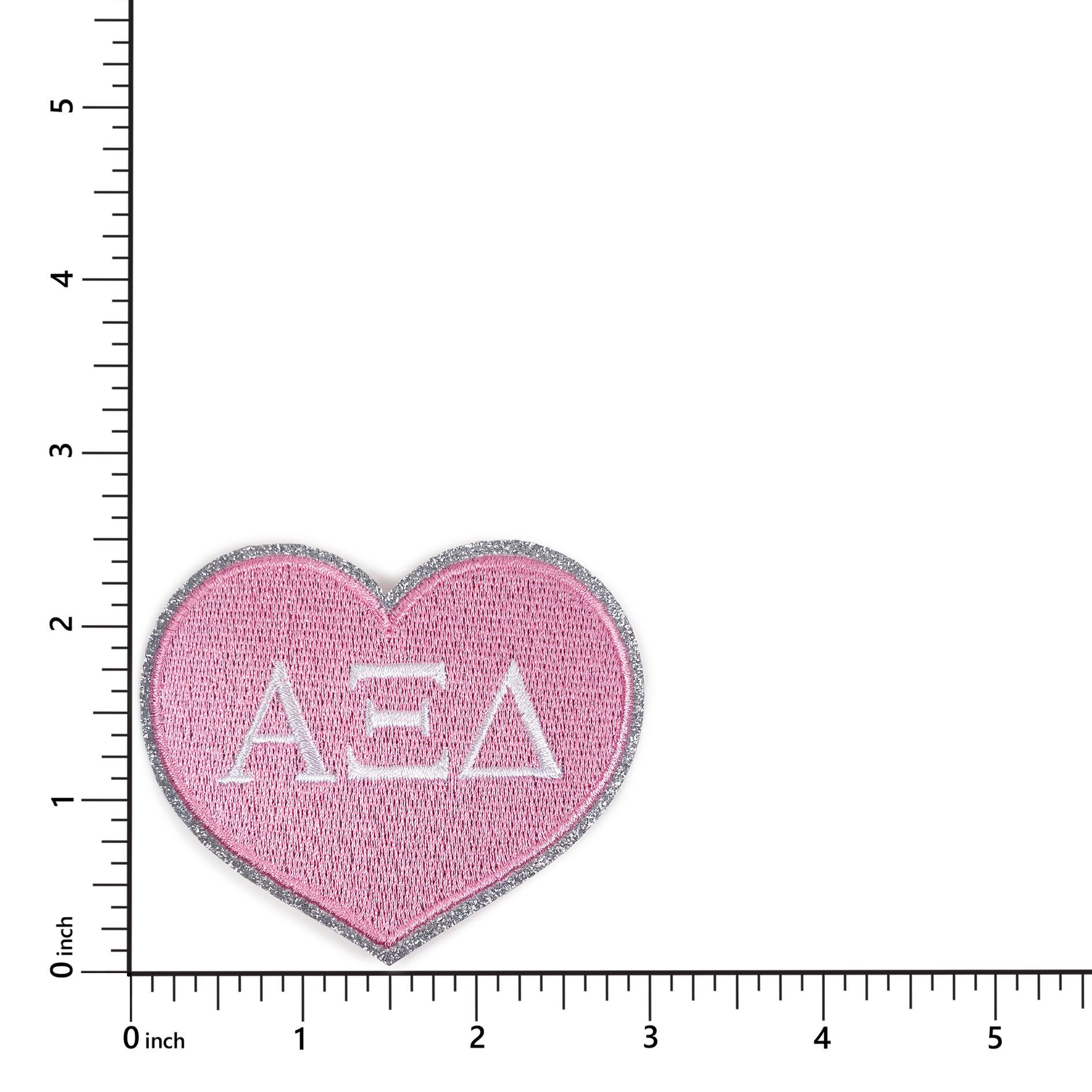 Alpha Xi Delta Heart Sorority Embroidered Iron-On Patches - 2-Pack