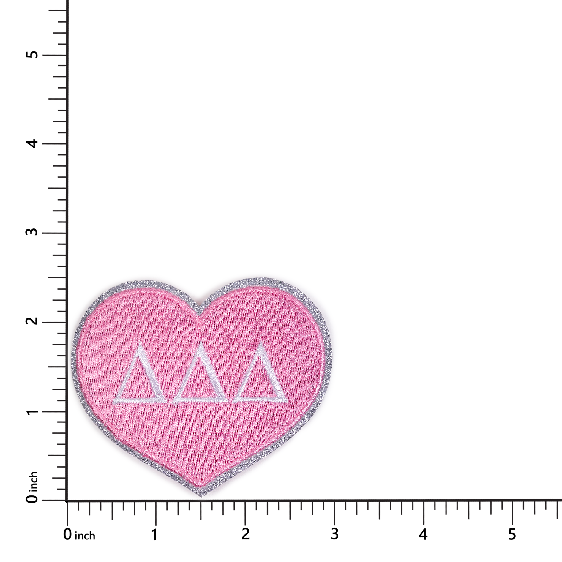 Delta Delta Delta Heart Sorority Embroidered Iron-On Patches - 2-Pack