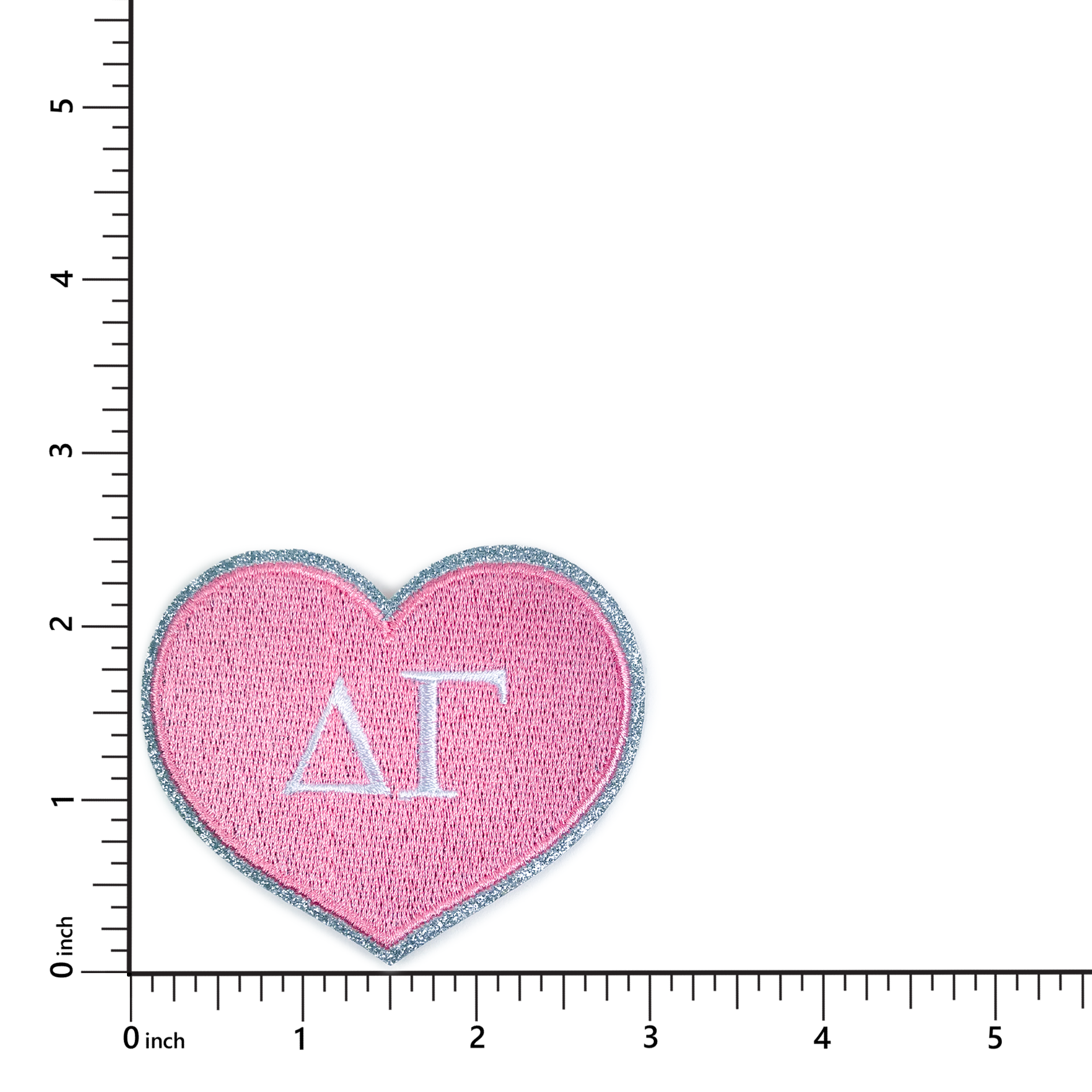 Delta Gamma Heart Sorority Embroidered Patches - 2-Pack