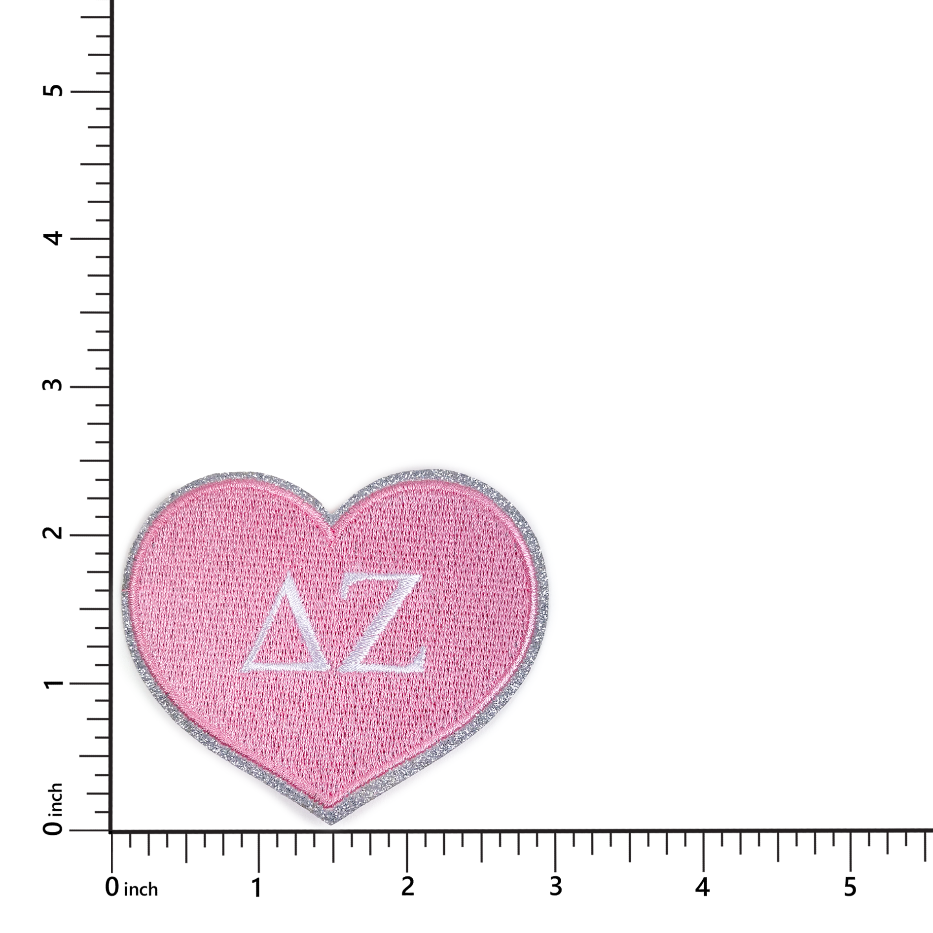 Delta Zeta Heart Sorority Embroidered Patches - 2-Pack