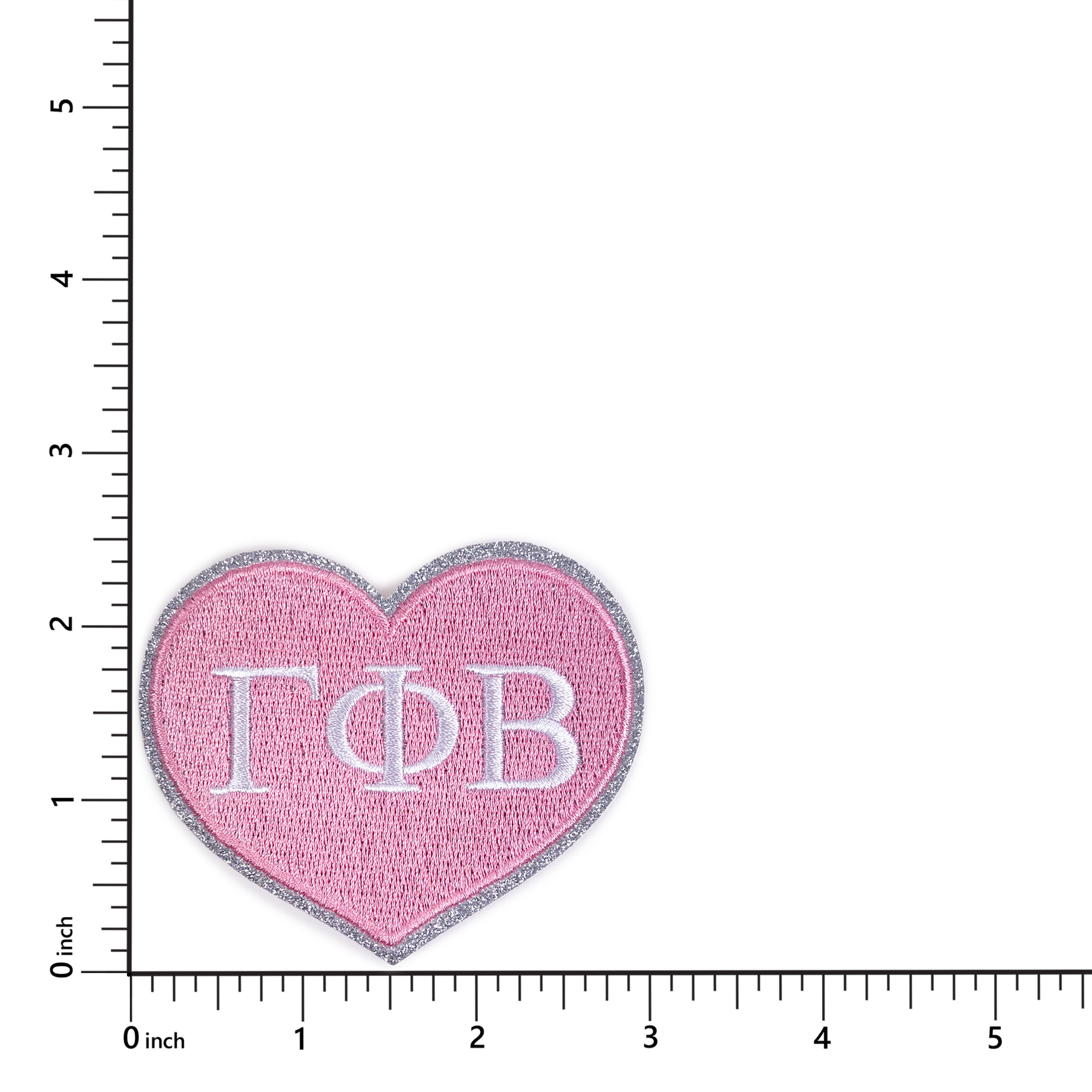 Gamma Phi Beta Heart Sorority Embroidered Patches - 2-Pack