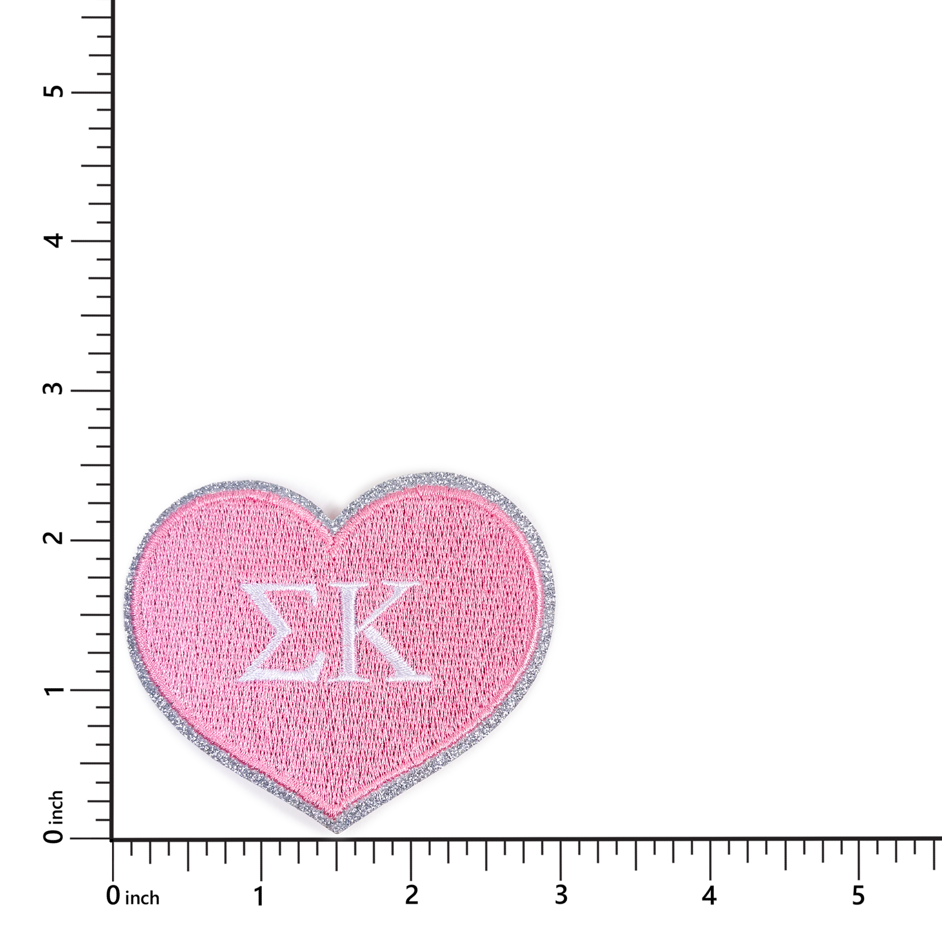 Sigma Kappa Heart Sorority Embroidered Patches - 2-Pack