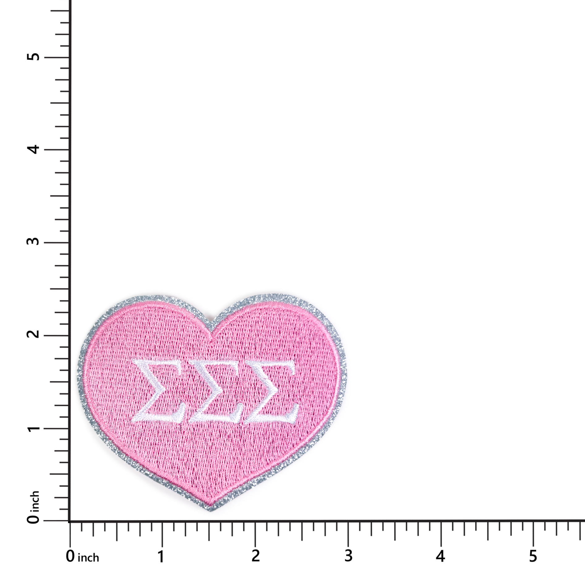 Sigma Sigma Sigma Heart Sorority Embroidered Patches - 2-Pack