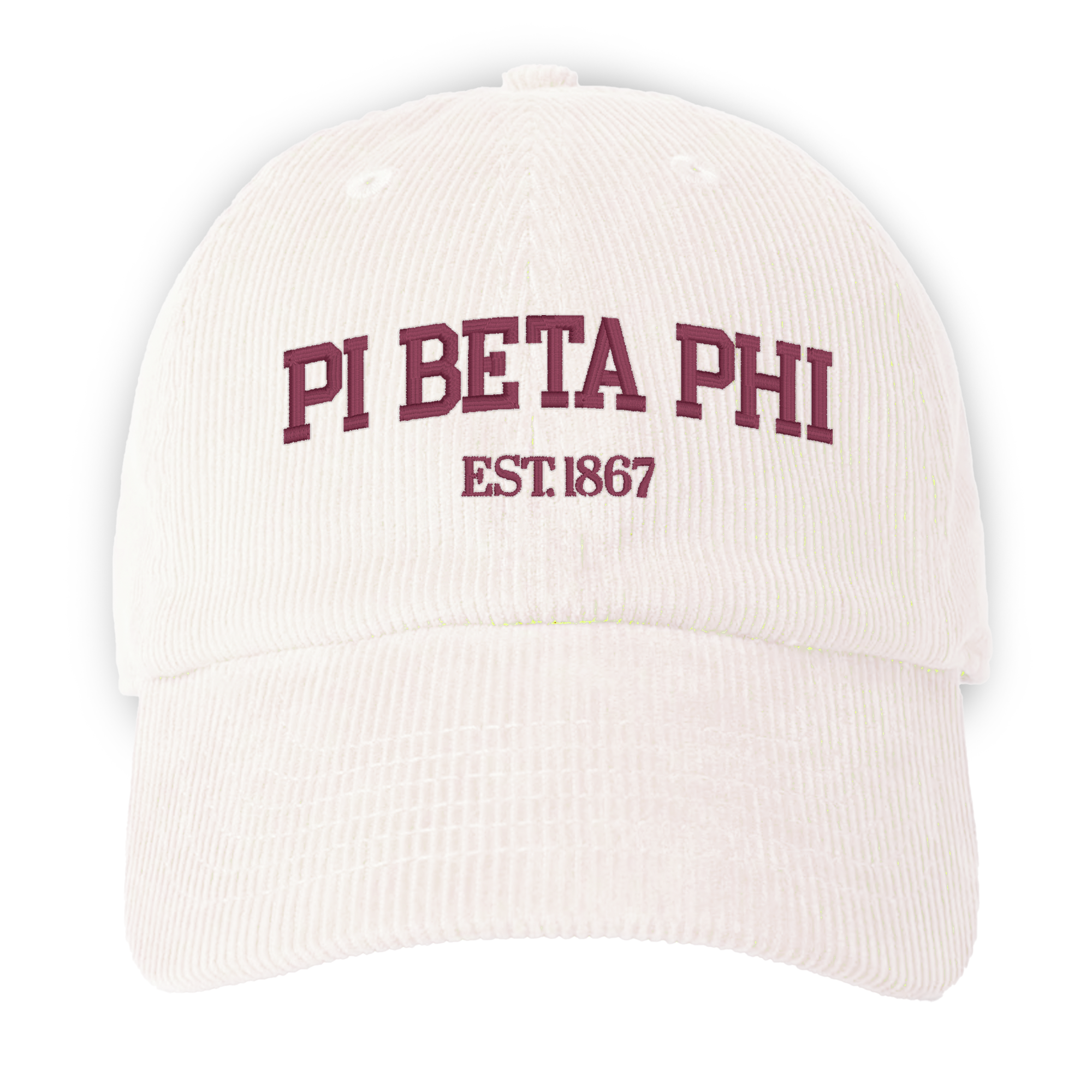 a white hat with the word piebta phi on it