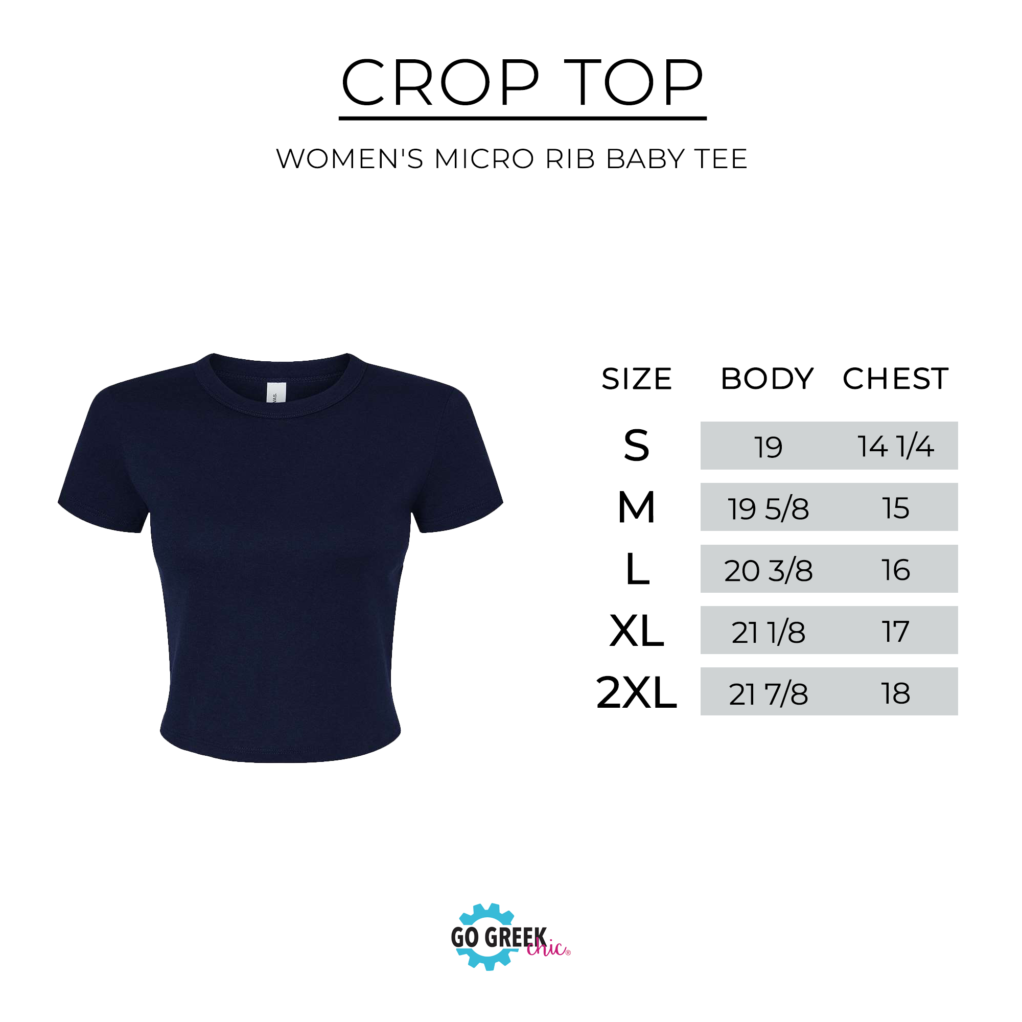 a women's crop top size guide