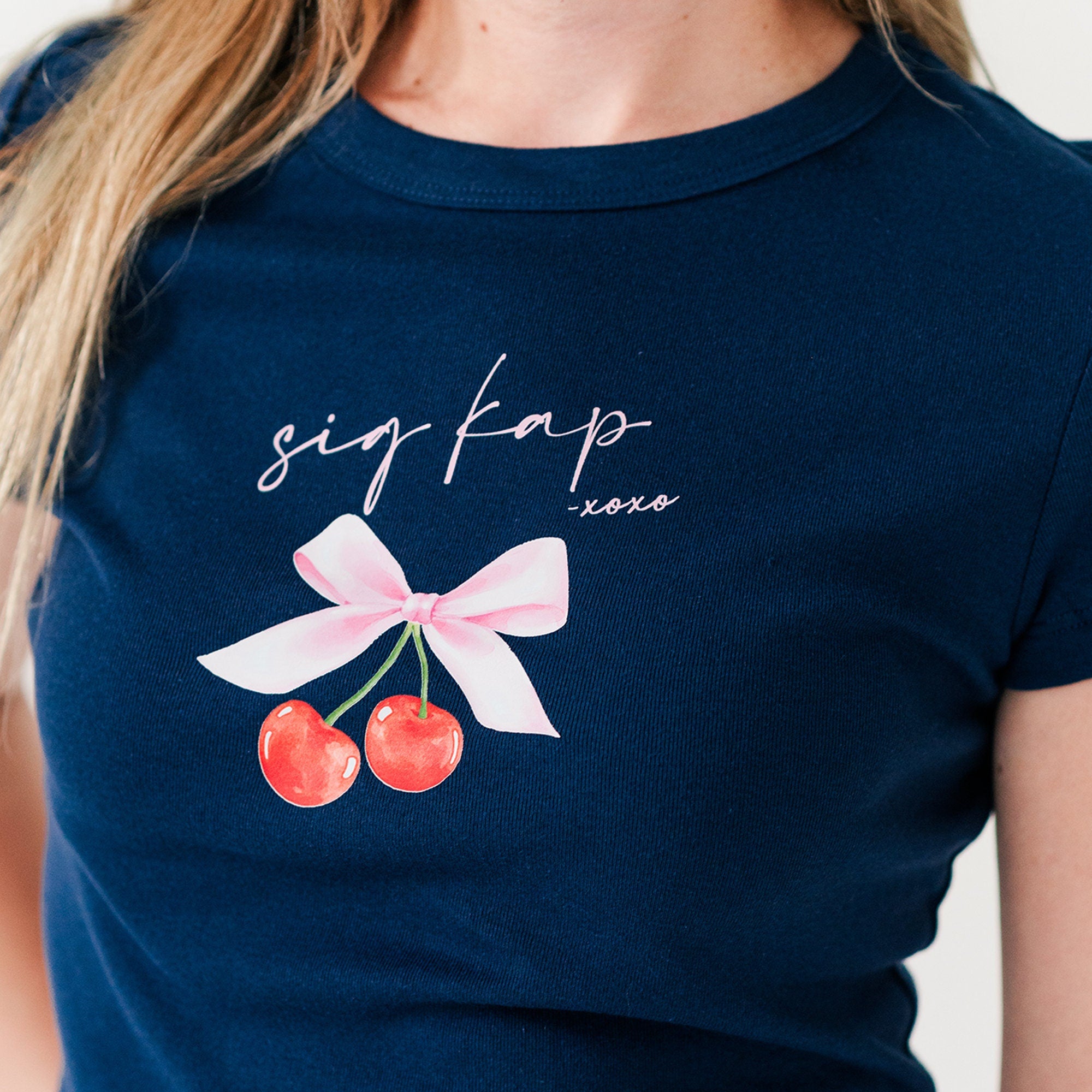 Sigma Kappa Cherry XOXO Ribbed Crop Top - Sig Kap