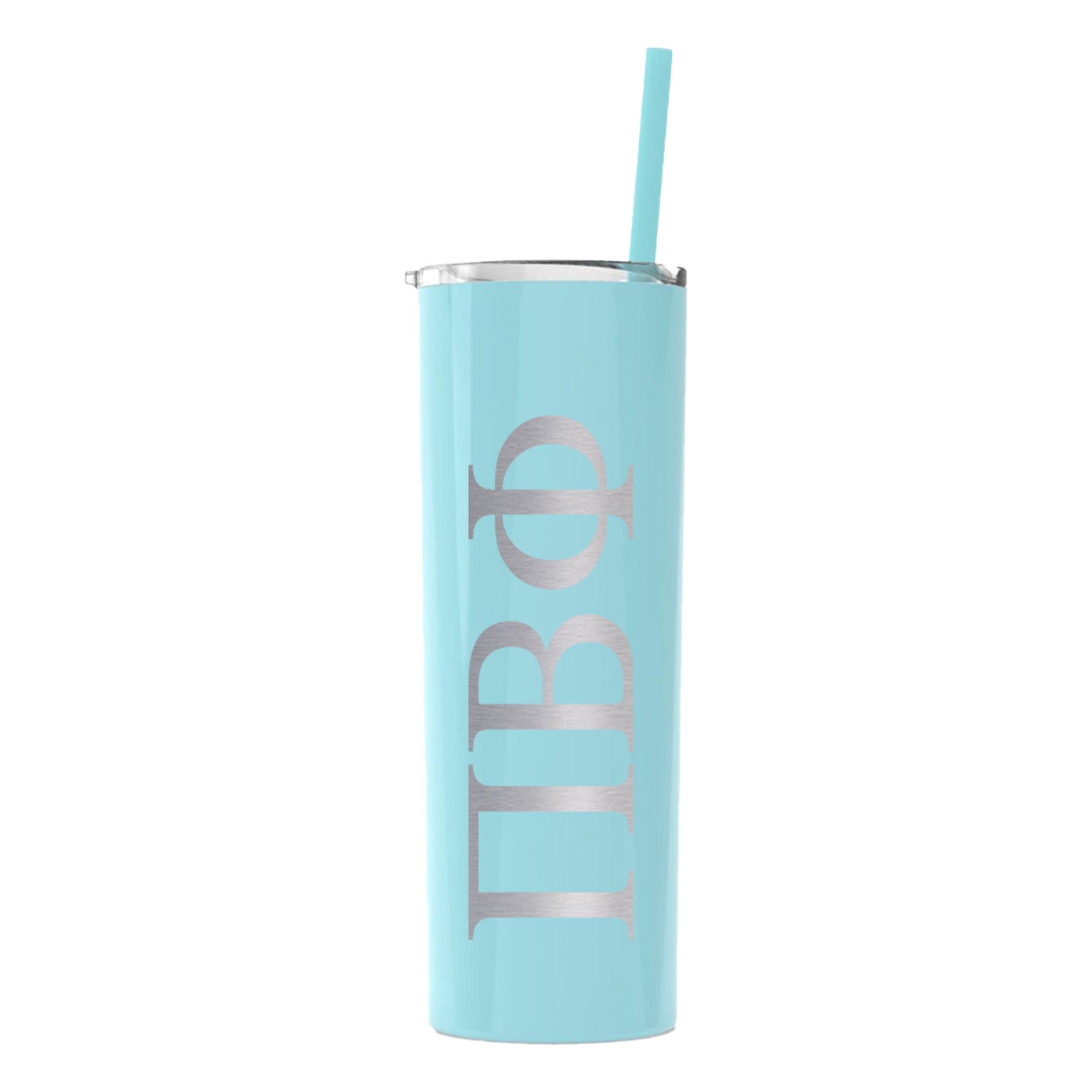 Pi Beta Phi Greek Letter Skinny Tumbler with Straw - Go Greek Chic