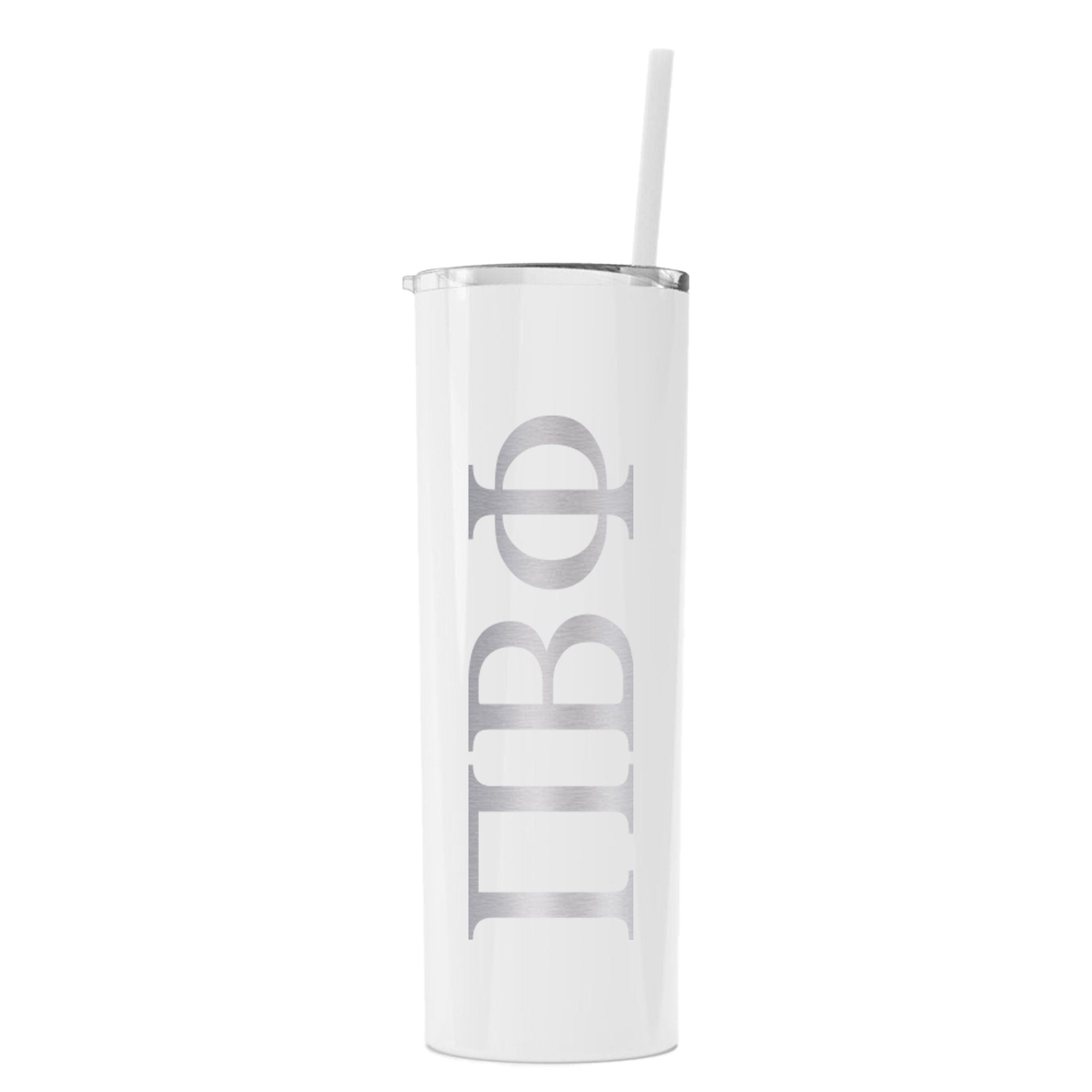 Pi Beta Phi Greek Letter Skinny Tumbler with Straw - Go Greek Chic