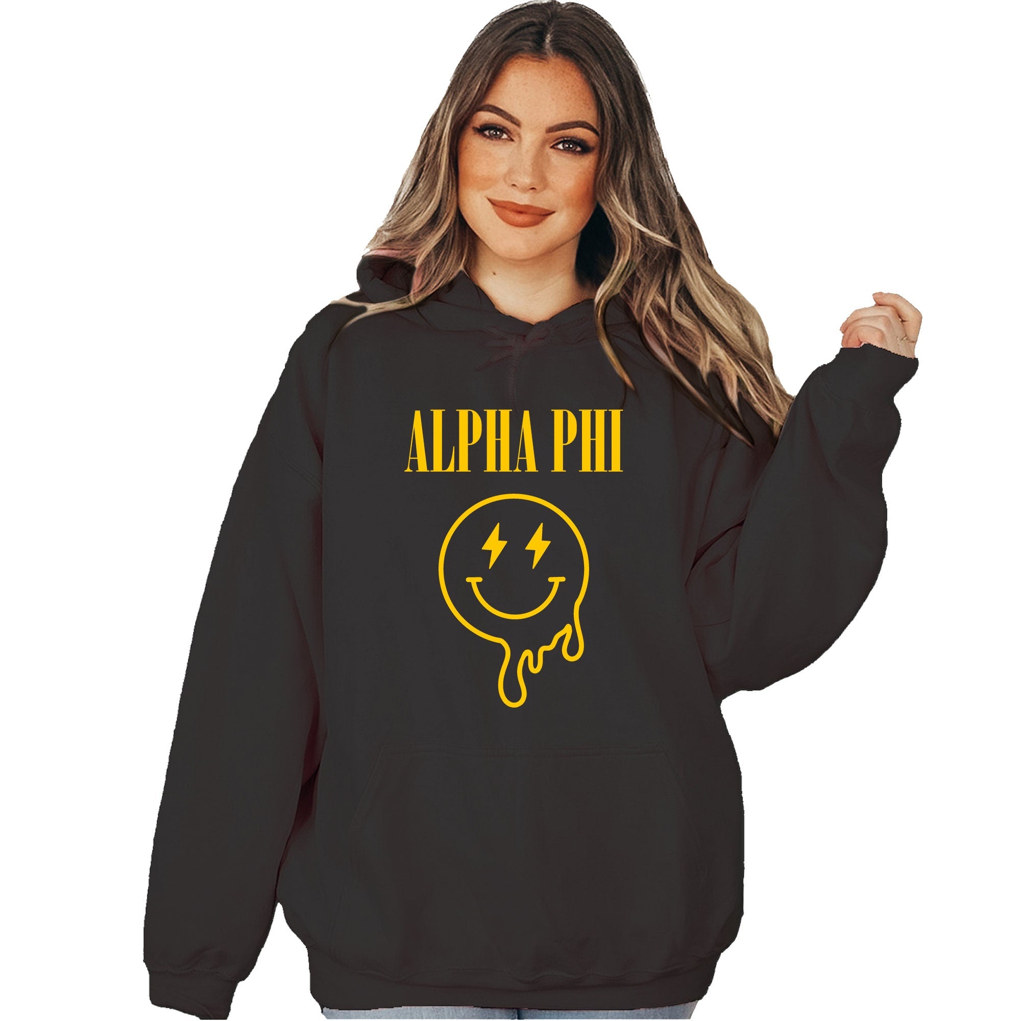 Alpha phi discount smiley face sweatshirt